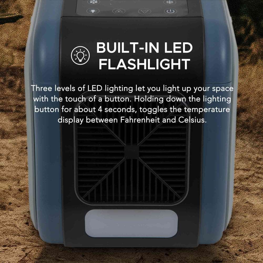 SUNJOY IceCove Portable Air Conditioner with Power Bank and Solar Panel for Outdoor Tents and Indoors - Blue