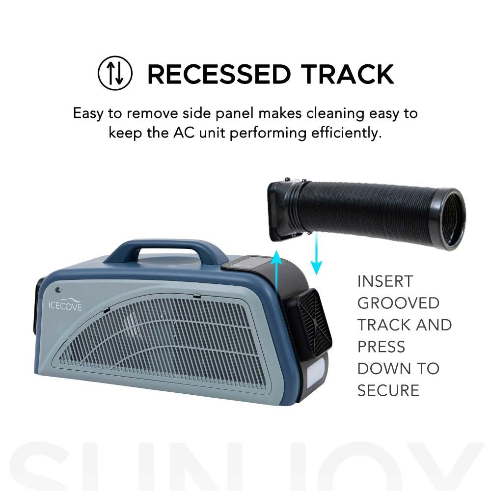 SUNJOY IceCove Portable Air Conditioner with Power Bank and Solar Panel for Outdoor Tents and Indoors - Blue