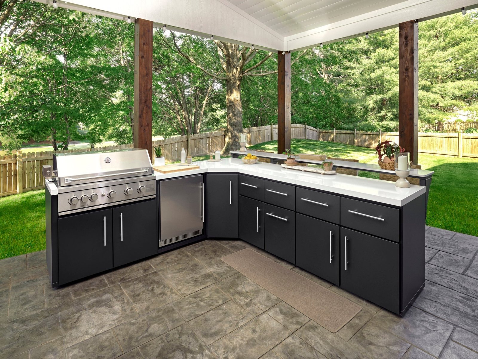Emory Corner Outdoor Kitchen Island and Bar – Left