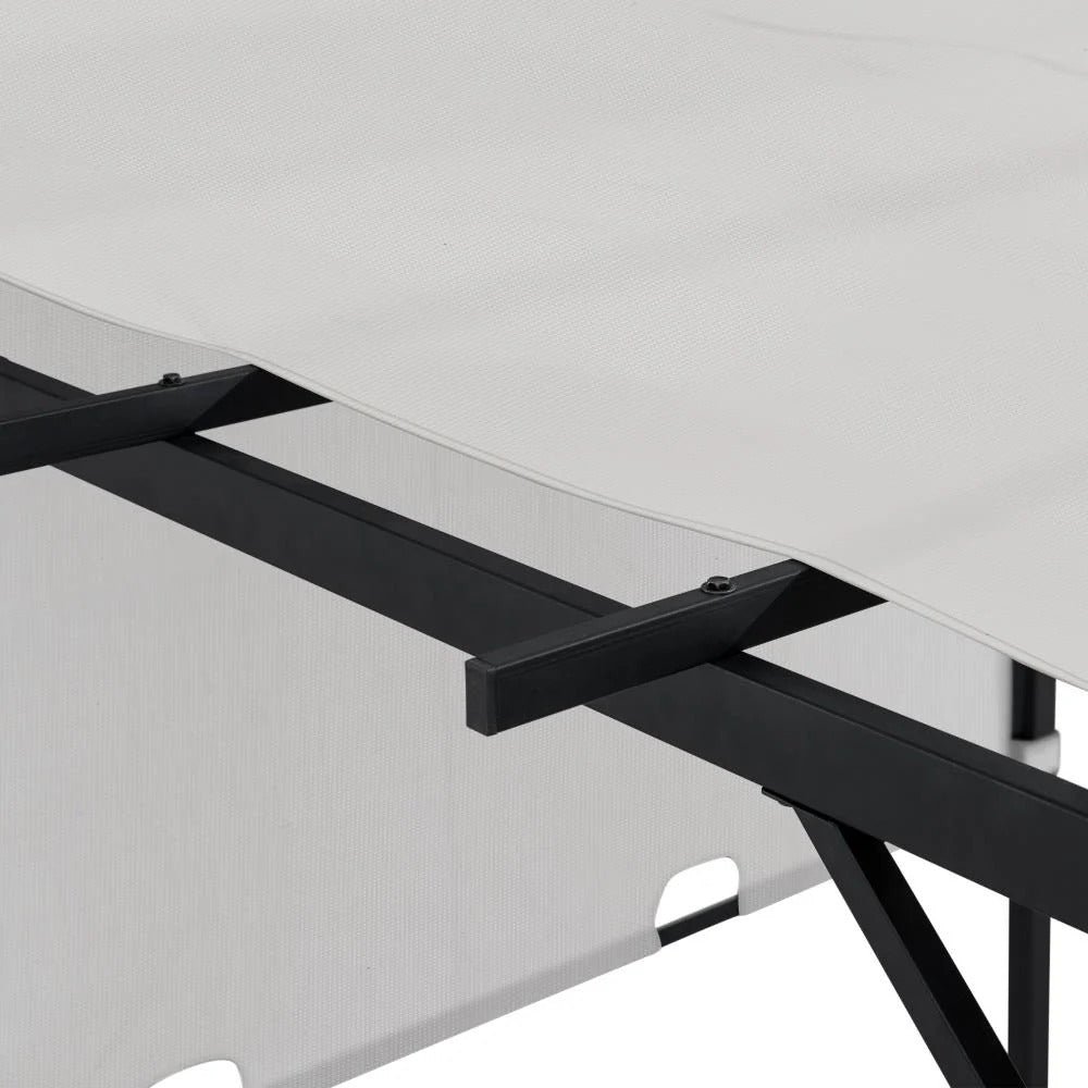 SUNJOY 9x9 Matte Black Steel Frame Pergola with Adjustable Canopy Roof - Light Gray - Image 10