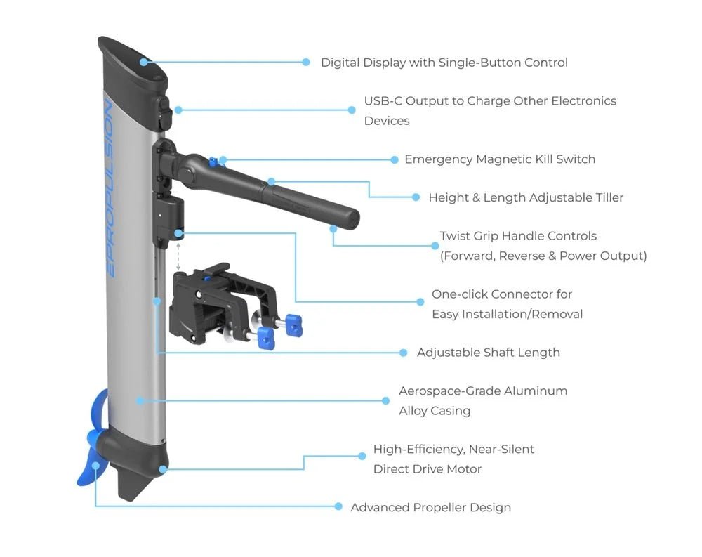 ePropulsion eLite 1.5hp 500W Electric Outboard Motor