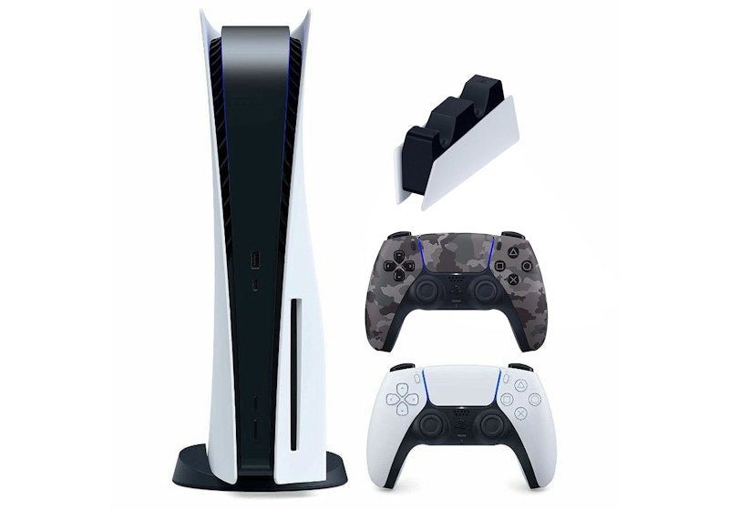 Sony Playstation 5 PS5 Disc Console with Extra DualSense Wireless Controller + DualSense Charging Station Bundle (US Plug) 1000032115/1000030606/3005837